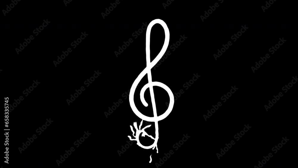 Doodle Musical NOTES Element Animation, Overlay, on Alpha Channel, Loop
