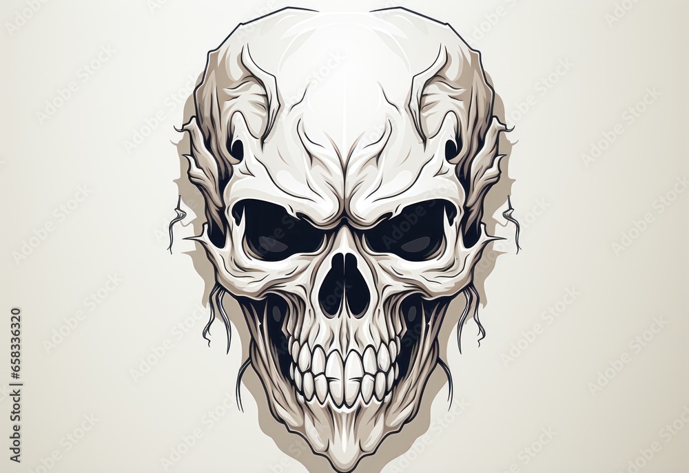 Fototapeta premium white_skull_sticker_design_element 3
