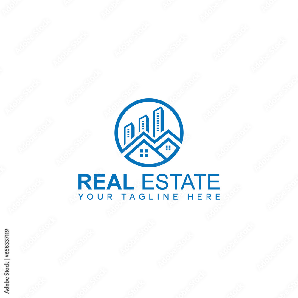 Obraz premium Minimalist elegant building logo design inspiration