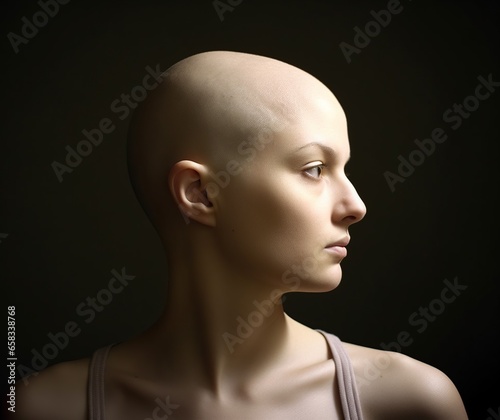 Capturing Resilience of Women's Courageous Battle Against Cancer Through the Lens , Pink october , Breast cancer illustration, The impact of chemotherapy induced hair loss, Generative Ai 