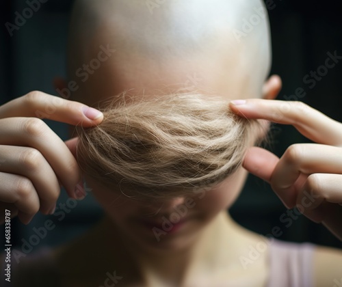 Capturing Resilience of Women's Courageous Battle Against Cancer Through the Lens , Pink october , Breast cancer illustration, The impact of chemotherapy induced hair loss, Generative Ai 