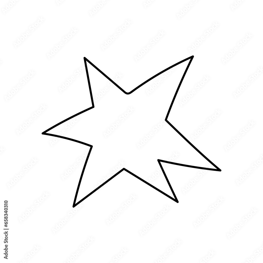 Hand-drawn doodle-style star illustration for cards, posters, stickers, and professional design Hand-drawn doodle-style star illustration for cards, posters, stickers, and professional design