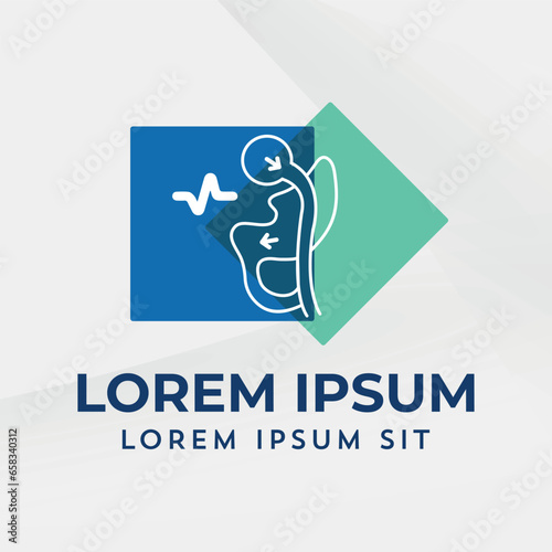 Gastric Bypass Logo Roux-en-Y (RNY) Weight Loss Surgery Logo vector illustration icon design
