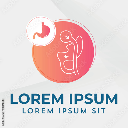 Gastric Bypass Logo Roux-en-Y (RNY) Weight Loss Surgery Logo vector illustration icon design
