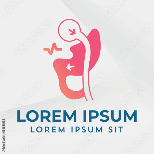 Gastric Bypass Logo Roux-en-Y (RNY) Weight Loss Surgery Logo vector illustration icon design
