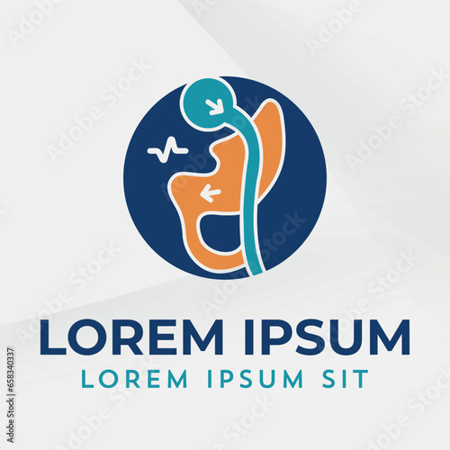 Gastric Bypass Logo Roux-en-Y (RNY) Weight Loss Surgery Logo vector illustration icon design

