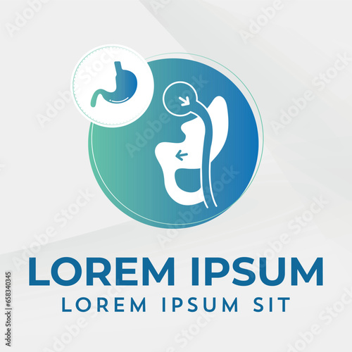 Gastric Bypass Logo Roux-en-Y (RNY) Weight Loss Surgery Logo vector illustration icon design
