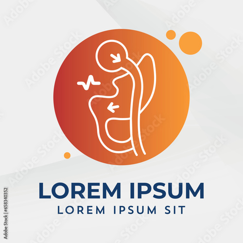 Gastric Bypass Logo Roux-en-Y (RNY) Weight Loss Surgery Logo vector illustration icon design
