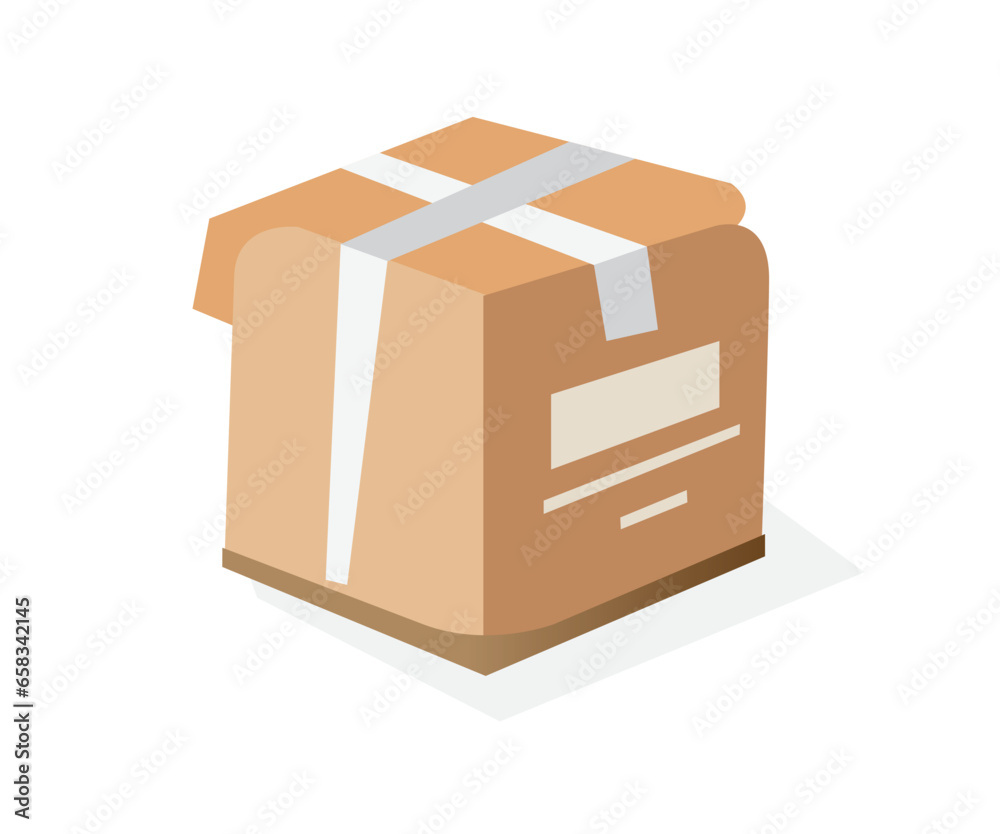 Cardboard box isolated on white background. Vector icon design template. Package delivery concept. Cardboard box isolated on white background. Vector icon design template. Package delivery concept.