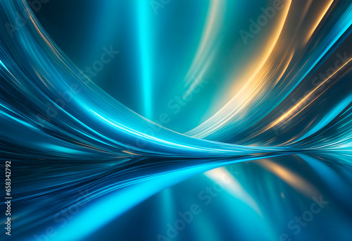 abstract blue background with rays and bokeh