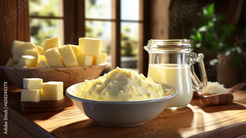 A bowl of freshly churned homemade butter UHD wallpaper Stock Photographic Image photo