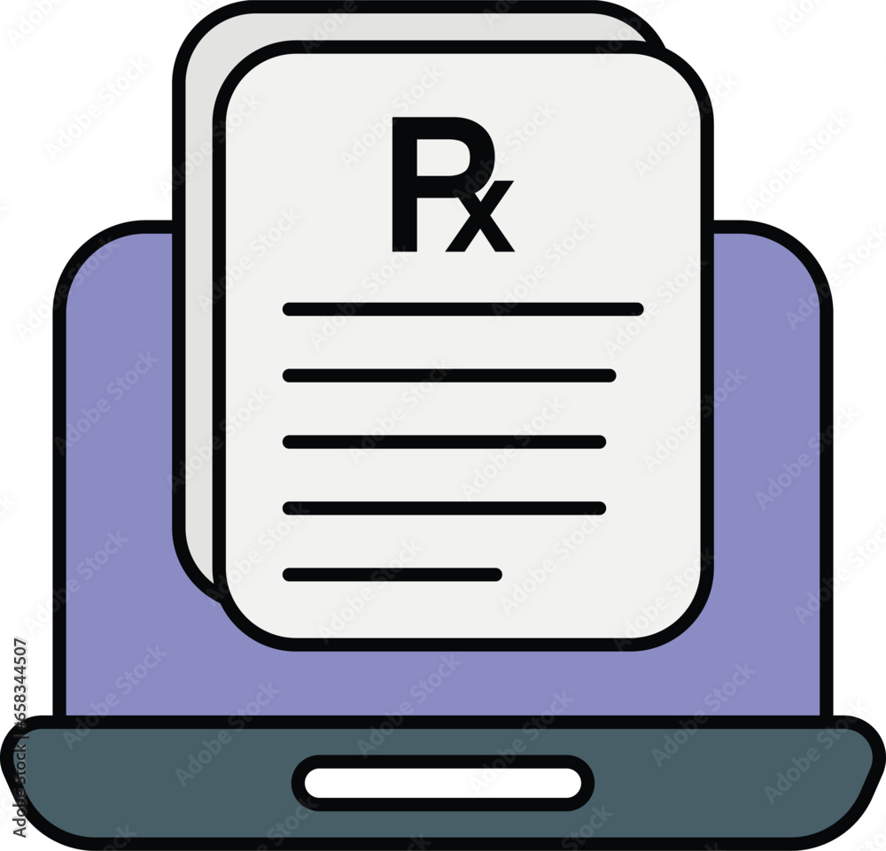 prescription online flat icons design style prescription online flat icons design style