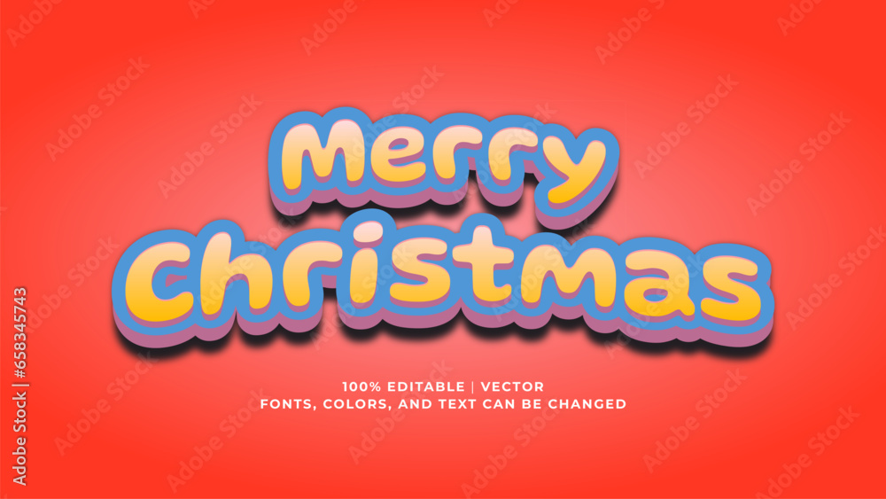 Merry Christmas editable customizable text vector template in cute 3D style with shadow and vibrant contrast colors. Merry Christmas editable customizable text vector template in cute 3D style with shadow and vibrant contrast colors.