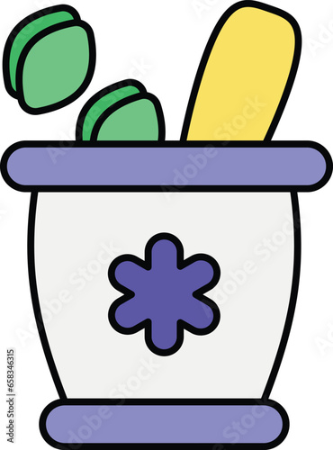 herbal medicine flat icons design style