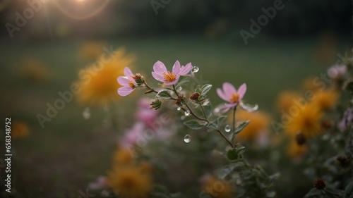 flowers in the morning