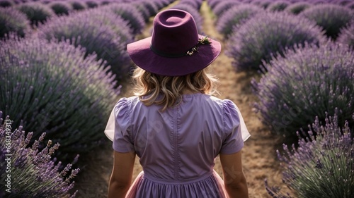 person in lavender field