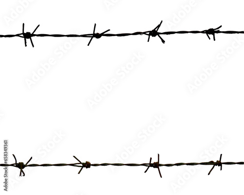barbed wire isolated on white