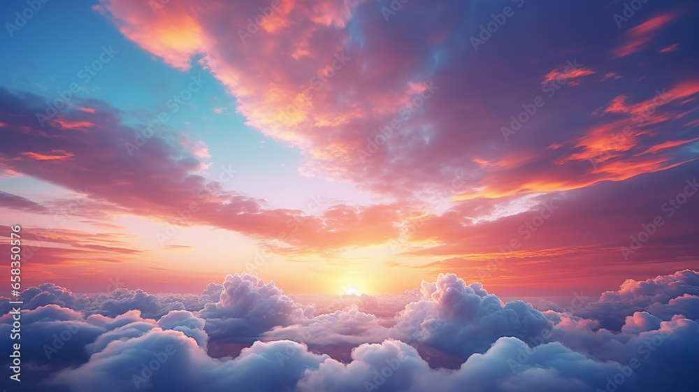colorful sunset in the field with clouds colorful sunset in the field with clouds