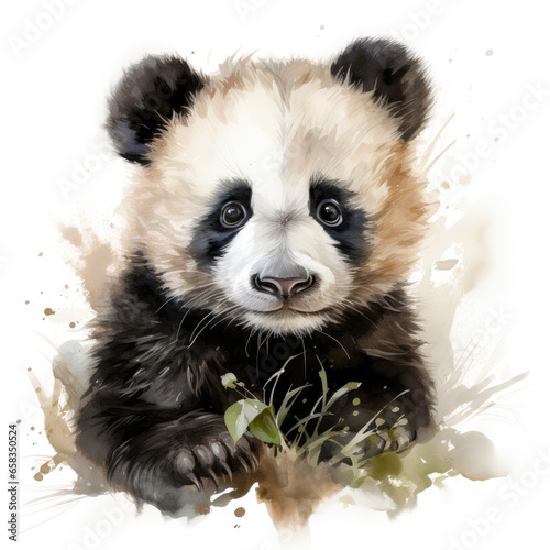 watercolor panda clipart  generative ai