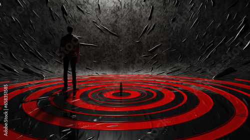 abstract background with red target, achieve goals