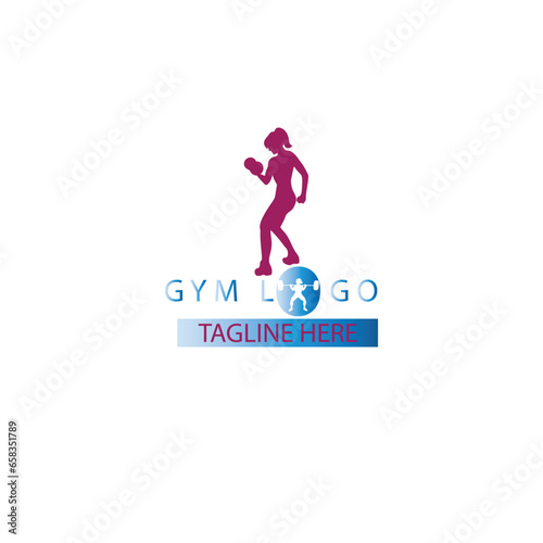 It is a flat 3d luxury and minimalist gym logo.It is a ladies gym logo.