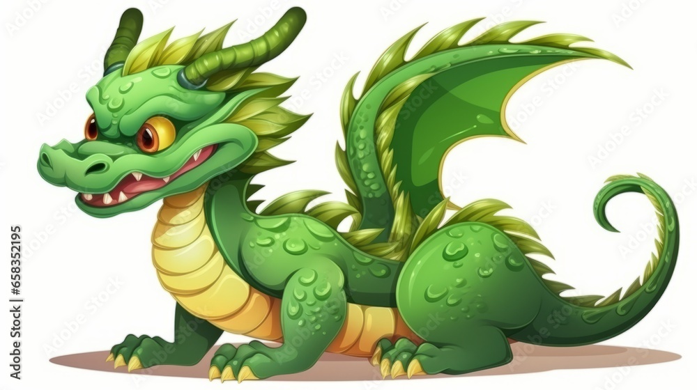 Naklejka premium Green Wood dragon, symbol of 2024 Chinese New Year