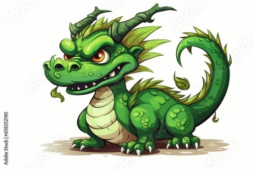 Cute Green Wood dragon  symbol of 2024 Chinese New Year