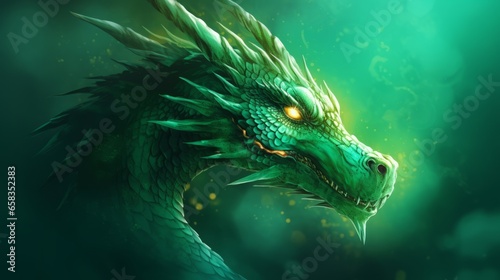 Green Wood dragon, symbol of 2024 Chinese New Year