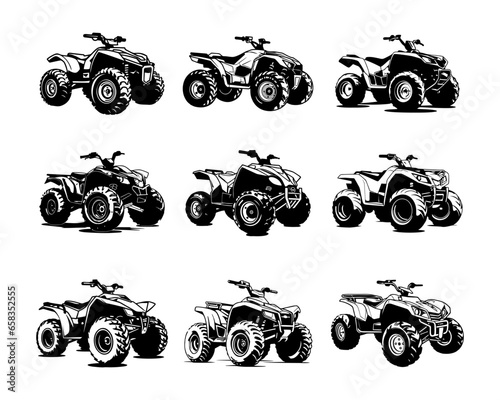 Silhouette ATV Vector Illustrations Collection photo