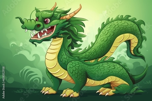 Green Wood dragon  symbol of 2024 Chinese New Year