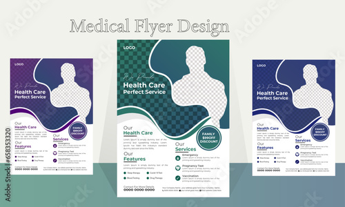 Corporate Medical Flyer hospital clinic heath  creative company simple template Business