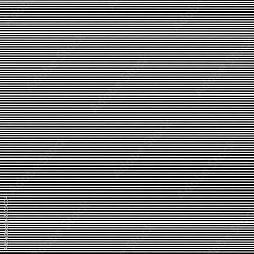 Black and white background with horizontal straight thin stripes pattern.
