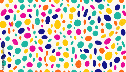 Fun colorful line doodle seamless pattern. Creative minimalist style art background for children or trendy design with basic shapes. Simple party confetti texture, childish scribble shape backdrop.