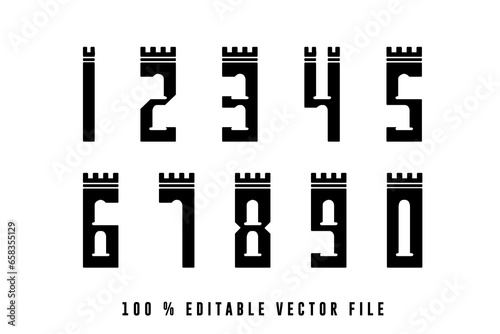 Classic Sport basketball editable Jersey Number vector illustration.