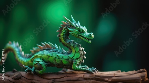 Green Wood dragon  symbol of 2024 Chinese New Year