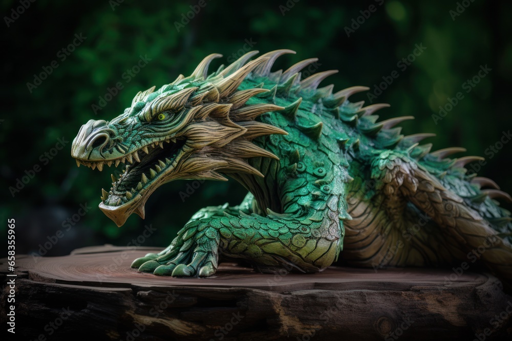 Green Wood dragon, symbol of 2024 Chinese New Year Green Wood dragon, symbol of 2024 Chinese New Year
