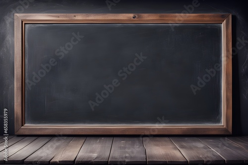 empty blackboard on wooden wall