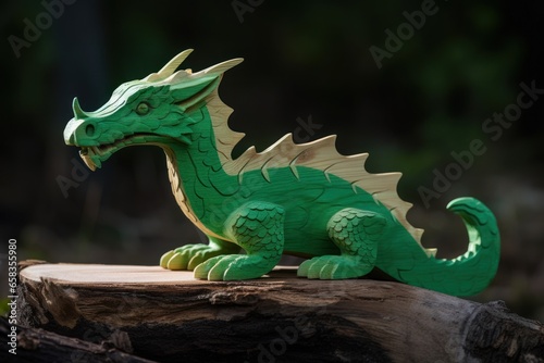 Green Wood dragon  symbol of 2024 Chinese New Year