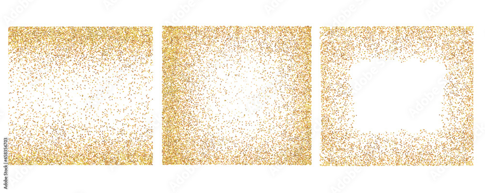 Fototapeta premium golden shimmering glitter explosion square background frame