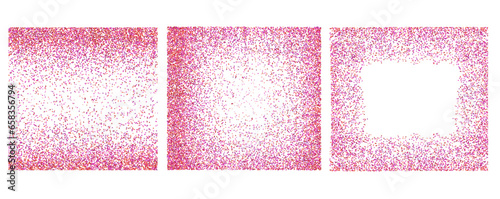 puppet bright pink explosion of glitter confetti in the shape of a square frame