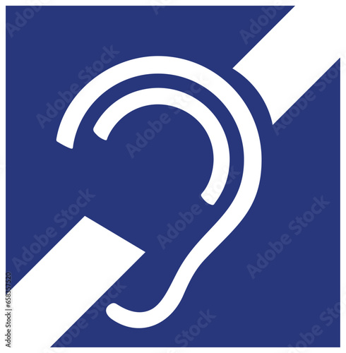International symbol for deafness vector icon. Symbol of access for hearing loss.