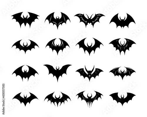 Black Bat Vector Illustrations Collection