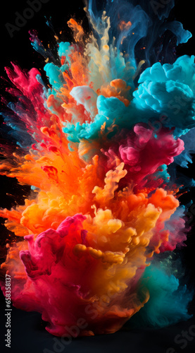 Color Powder Exxplosion. Colorfull Splash Background. Generative AI.
