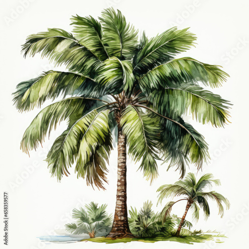 watercolor Palm Tree clipart  generative ai