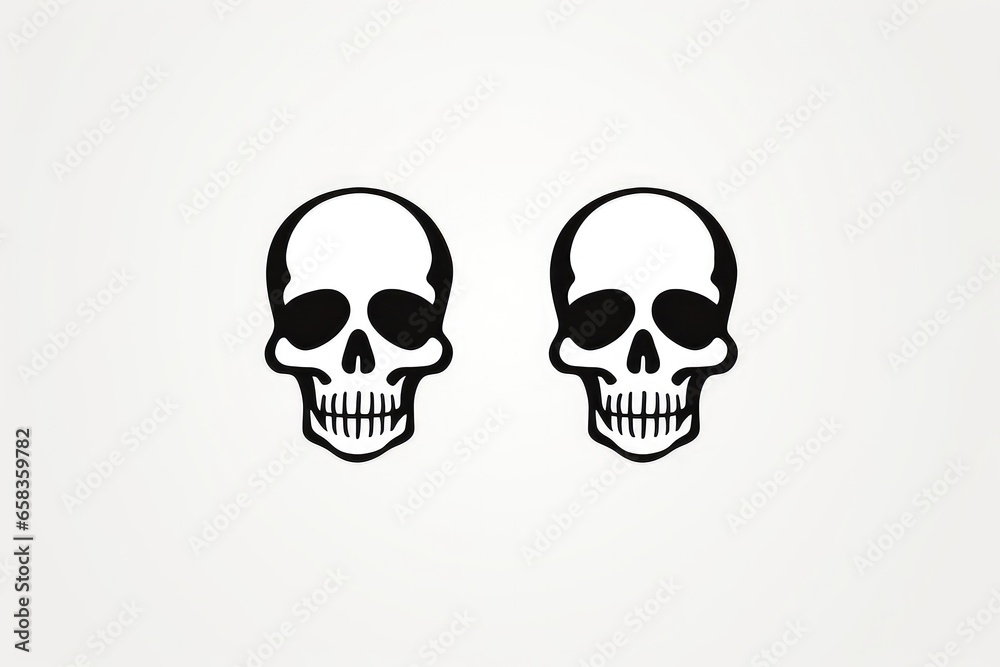 Outline And Filled Vector Sign Of Crossbones And Skull, Symbolizing Death