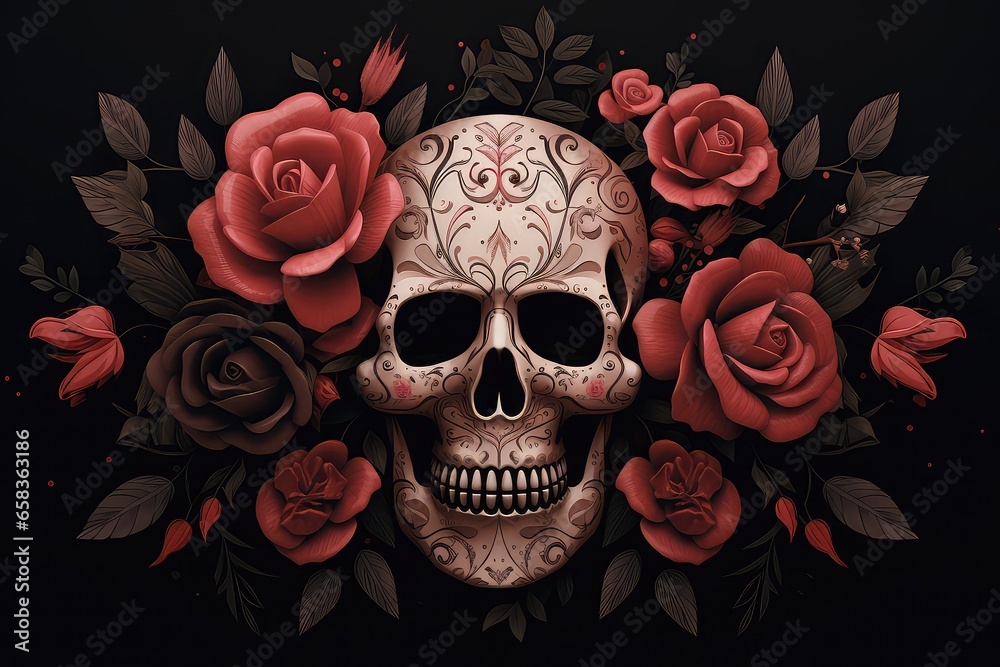 Festive Day Of The Dead Floral Skull Design Inspiration. Сoncept Floral Skull Design, Day Of The Dead Inspiration, Festive Themes, Dia De Los Muertos Festive Day Of The Dead Floral Skull Design Inspiration. Сoncept Floral Skull Design, Day Of The Dead Inspiration, Festive Themes, Dia De Los Muertos