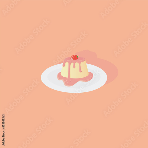 Strawberry pudding vector
