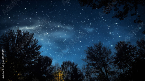 night sky with stars and trees © Vahagn