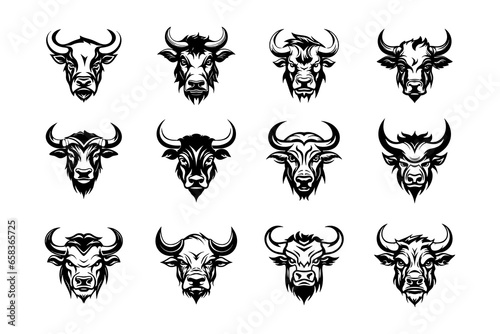 Head Bull Vector Collection