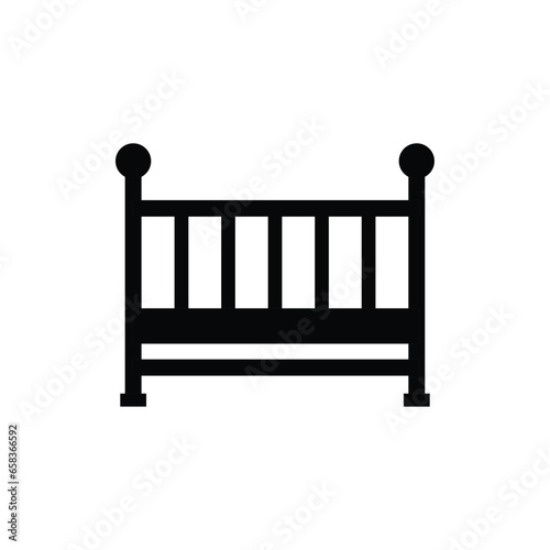 baby bed icon vector children furniture icon 